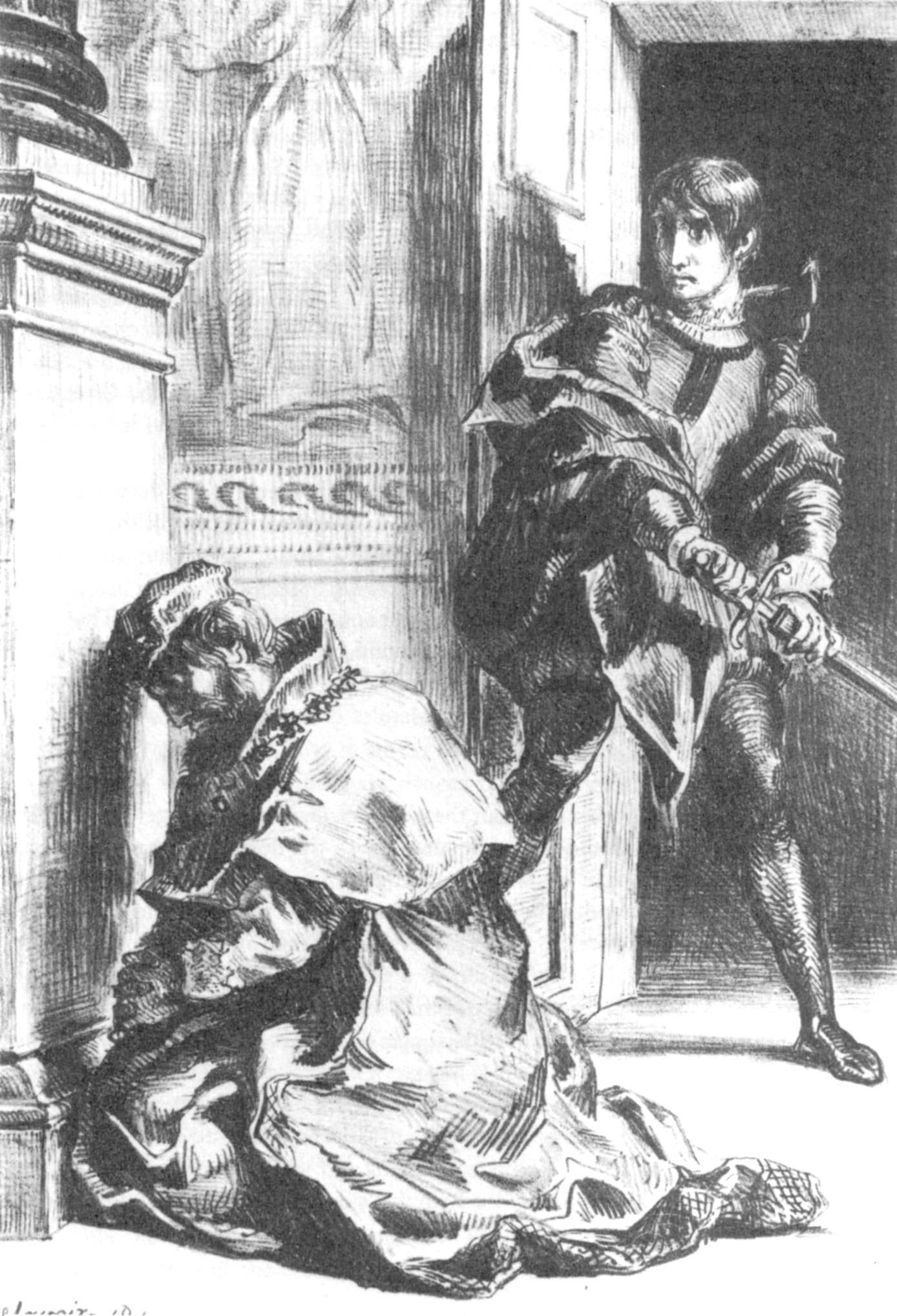 Revenge vs. Morality, File:Claudius at Prayer Hamlet 3-3 Delacroix 1844.JPG - Wikipedia