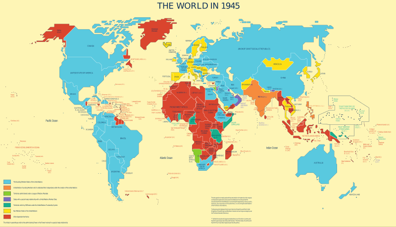 Historical Factors Shaping Boundaries, File:Decolonization - World In 1945 en.svg - Wikipedia