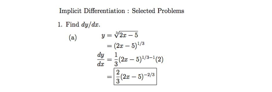 Implicit differentiation for complex functions, Implicit Differentiation Homework Set - Wisewire
