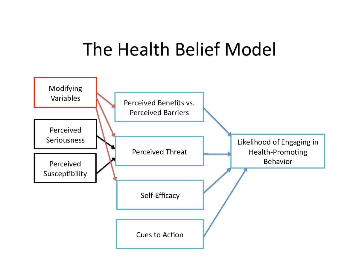 Key Health Behavior Theories and Models, Health belief model - Wikipedia