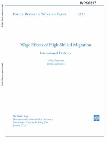 Labor Markets, Wages, Income, The Wage Effects of Immigration and Emigration