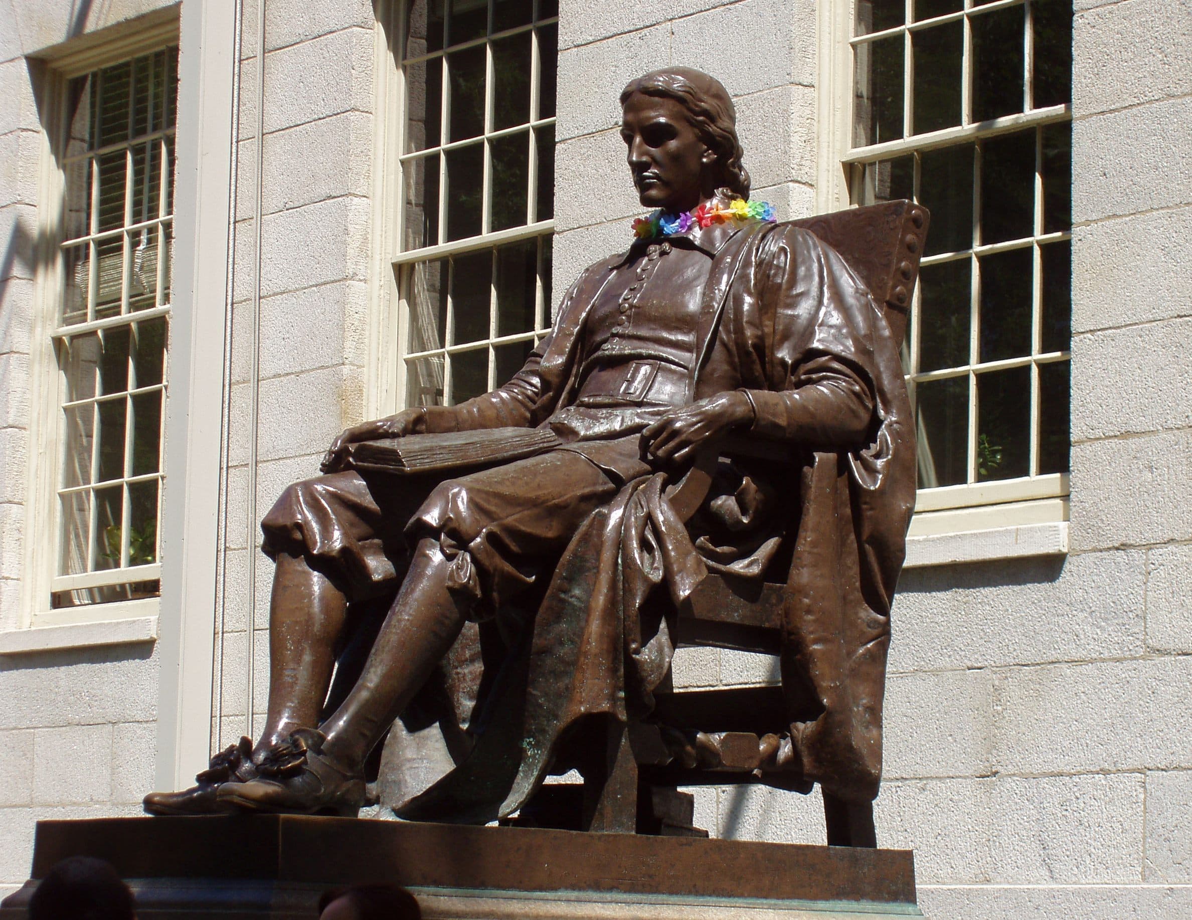 Education and academic positions, File:John Harvard statue at Harvard University.jpg - Wikipedia