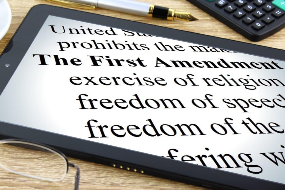 Legal Considerations for Sports Journalists, The First Amendment - Free of Charge Creative Commons Tablet Dictionary image