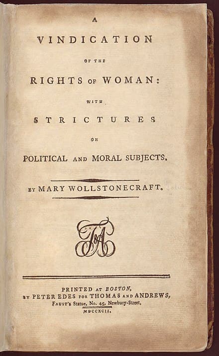 Mary Wollstonecraft and A Vindication of the Rights of Woman, A Vindication of the Rights of Woman - Wikipedia