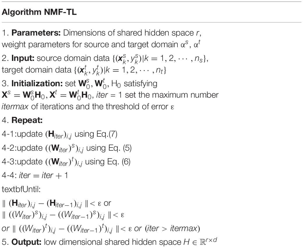Mathematical formulation, Frontiers | Transferred Subspace Learning Based on Non-negative Matrix Factorization for EEG ...