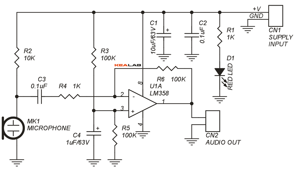 Microphone to mixer, MIC Pre-amplifier - Electronics-Lab.com