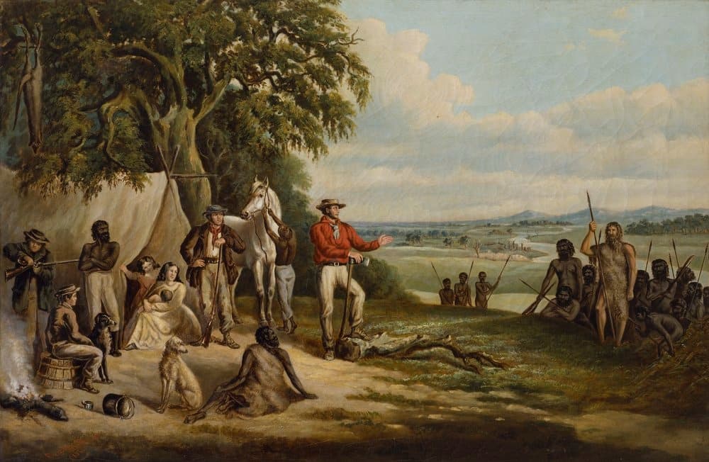 Motivations of early English settlers, File:Frederick William Woodhouse - The first settlers discover Buckley, 1861.jpg - Wikimedia Commons