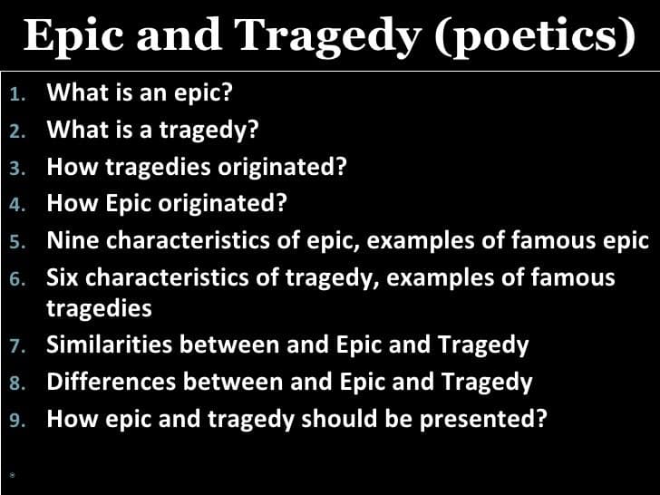 Neoclassical Principles and the Three Unities, Aristotle's Poetics - Epic And Tragedy