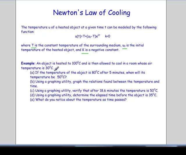 Law and Mathematical Representation, Newton's Law of Cooling on Vimeo