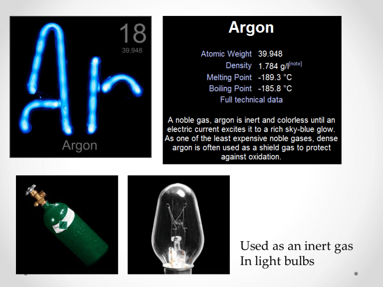 Noble gases in everyday life, NOBLE GASES – Physical sciences break 1.0