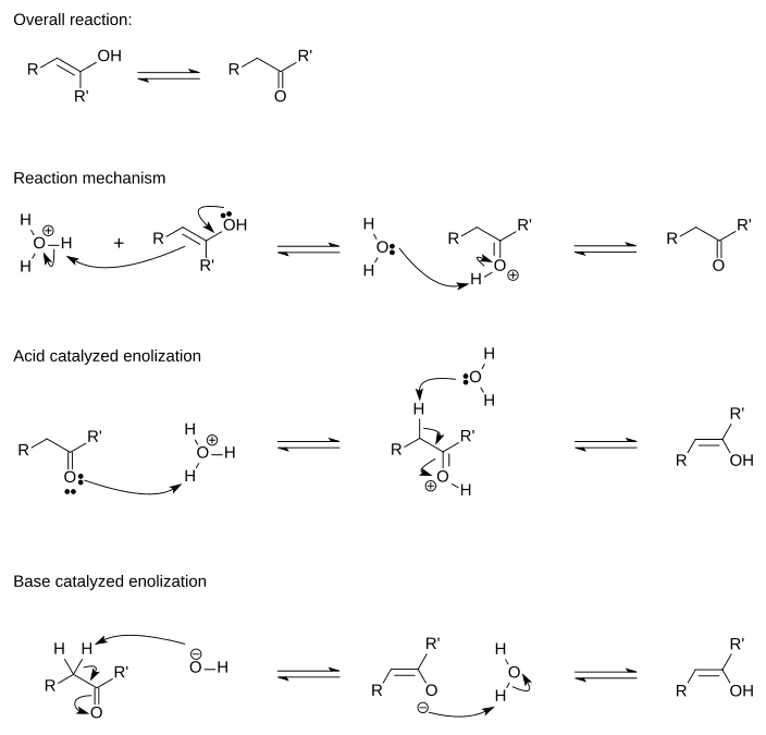 Nucleophilic behavior of enols, Keto–enol tautomerism - Wikipedia