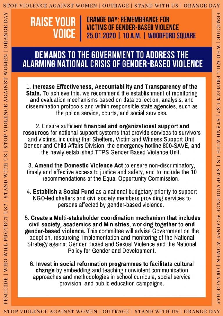 Physical and Legal Threats, Remembrance for femicide victims in Trinidad & Tobago raises awareness of gender-based violence ...