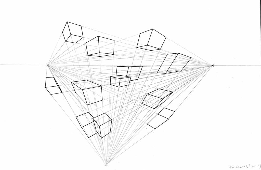 Planes and contours, Cuboids in Space – ILA 3 : Perspective Drawing – Quentin's Hopefully Successful Attempt at Doing ...