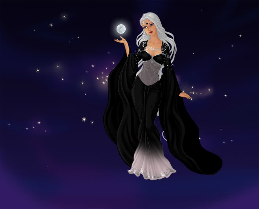 Pre-Olympian deities, Nyx - the goddess of the night, a primordial deity by redwarrior2426 on DeviantArt