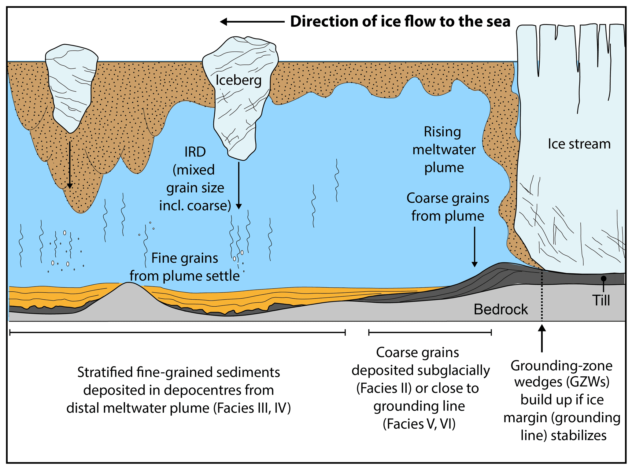 Processes of glacial action, TC - Glacial sedimentation, fluxes and erosion rates associated with ice retreat in Petermann ...