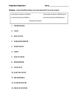 Rearranging algebraic terms, Commutative-Associative-and-Distributive-Properties-258070 Teaching Resources ...