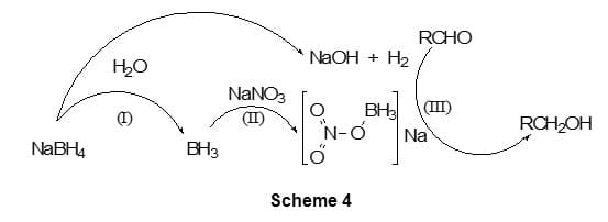 Reduction of aldehydes and ketones, NaBH4/NaNO3/H2O: A Convenient System for Selective Reduction of Aldehydes VS. Ketones to their ...