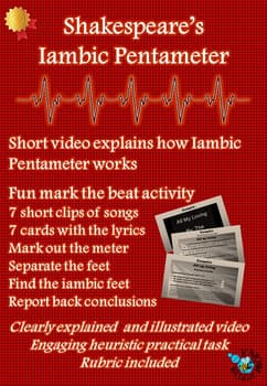 Structure and Function of Iambic Pentameter, Shakespeare's Iambic Pentameter by The Know Buzz | TpT