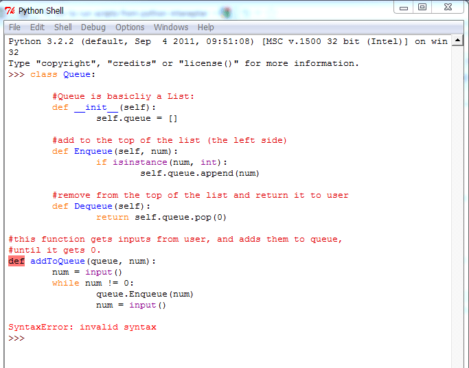 Syntax and Runtime Errors, 'SyntaxError: invalid syntax' in python 3 IDLE - Stack Overflow