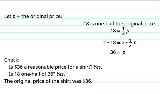 Systematic approach for word problems, Apply a Problem-Solving Strategy to Basic Word Problems | Prealgebra