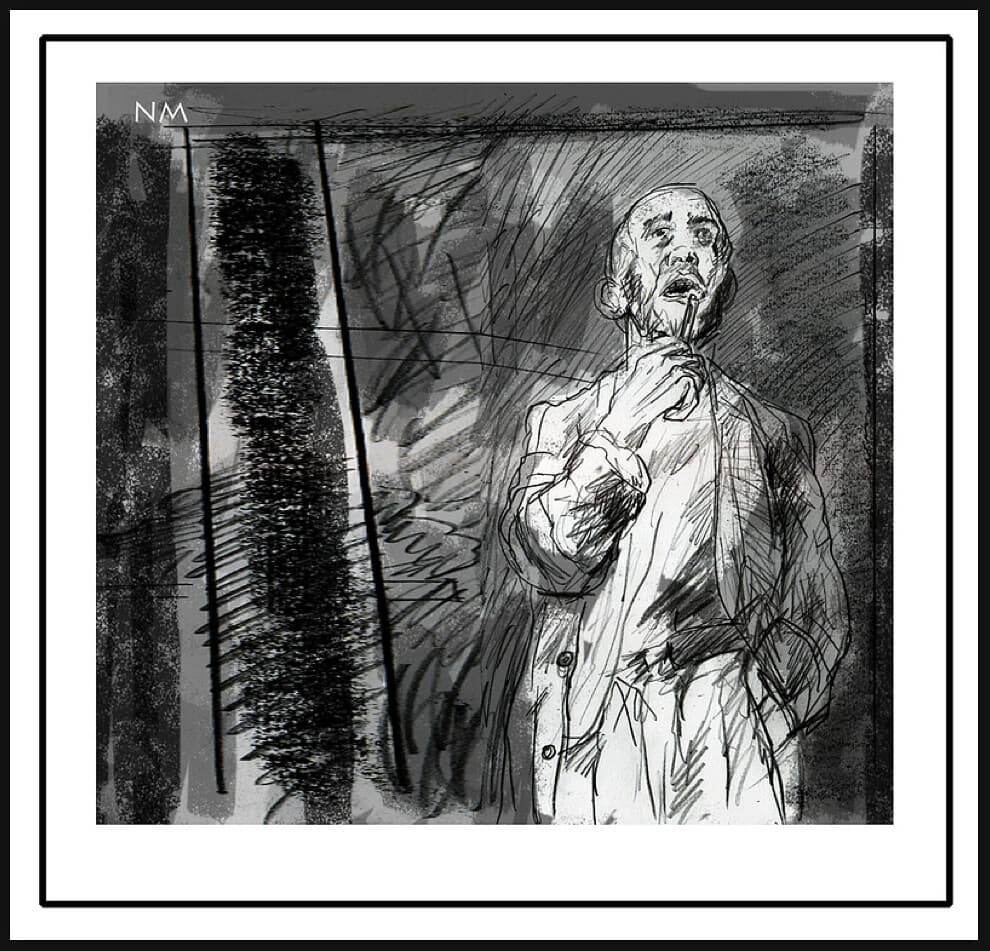 The Caretaker: A Story of Power, Identity, and Belonging, THE CARETAKER | graphite and wash Inspired by Harold Pinter'… | Flickr
