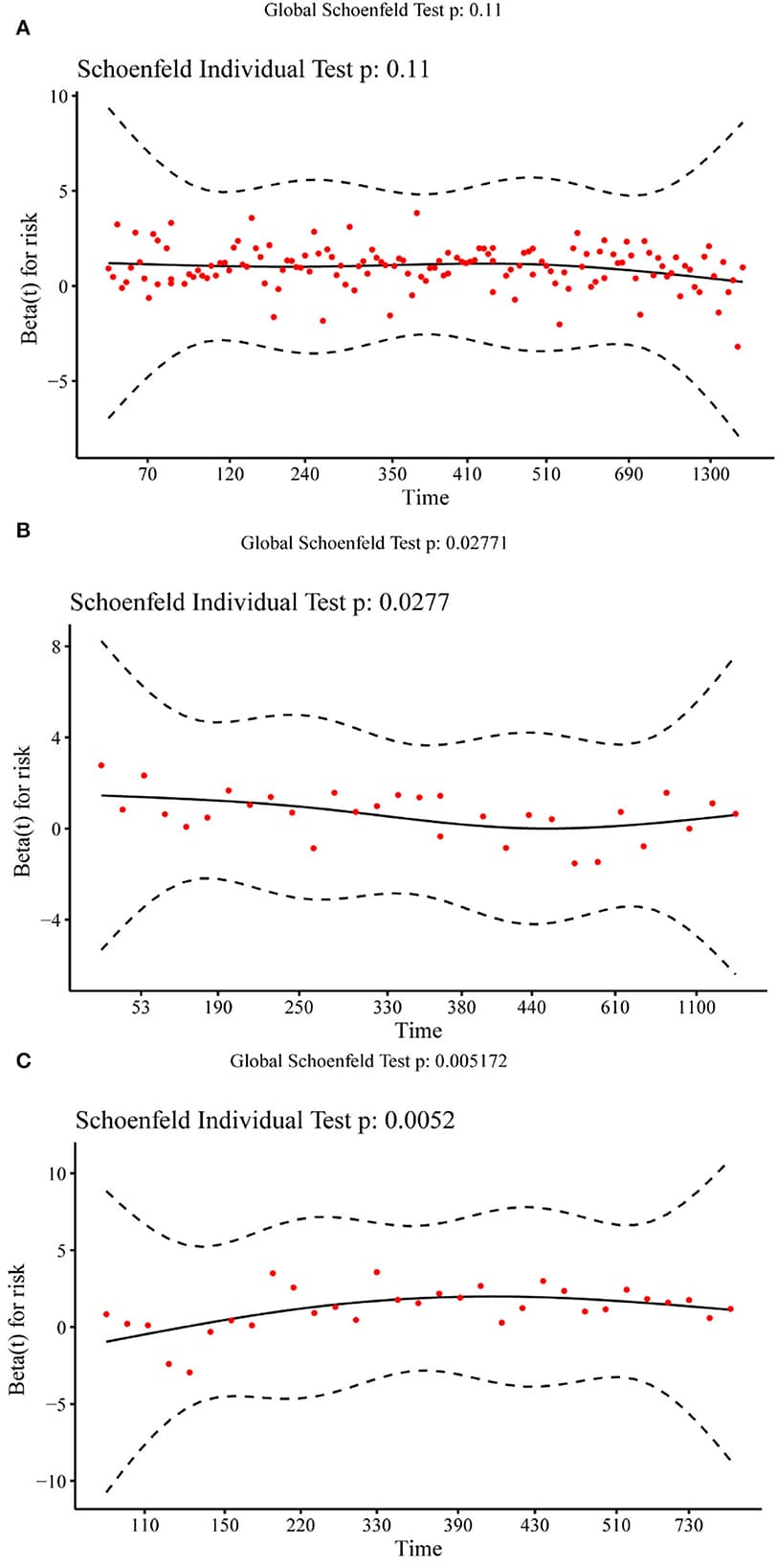 Time origin and scale, Frontiers | Survival prediction for patients with glioblastoma multiforme using a Cox ...