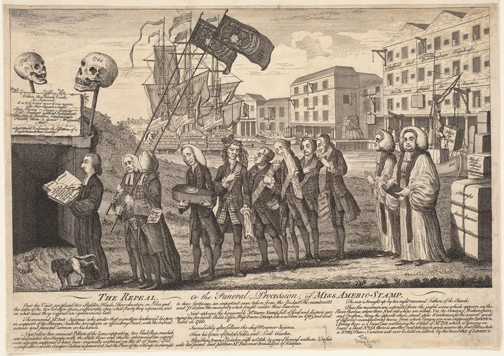 Purpose and impact of Townshend Acts, The repeal. Or the funeral procession, of Miss Americ-stam… | Flickr