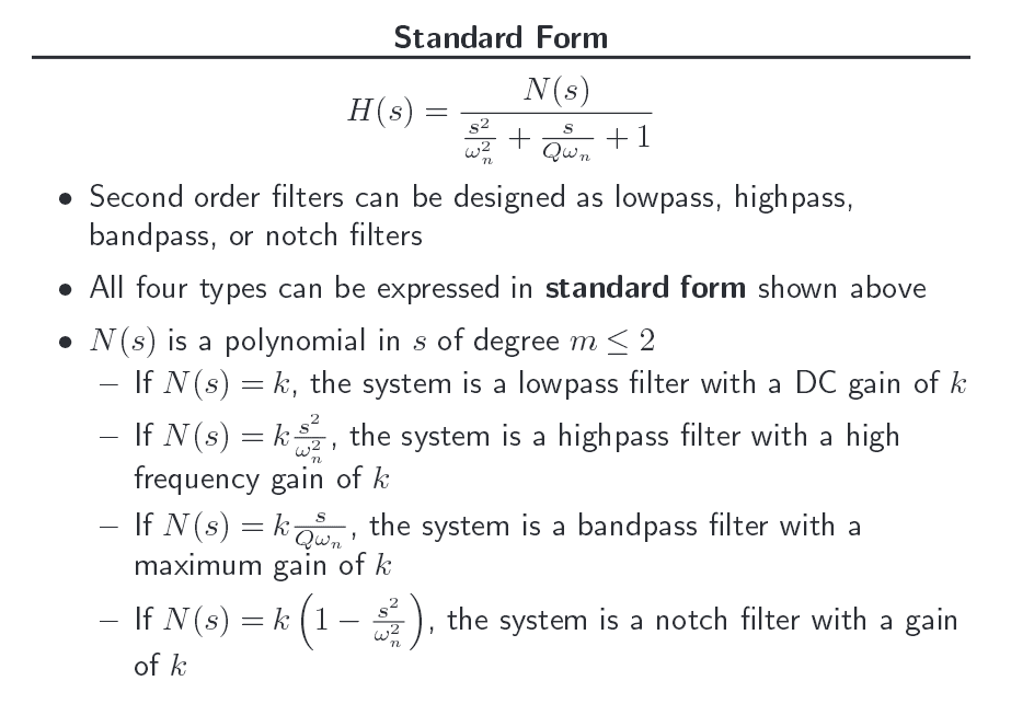 Defining Transfer Functions, Standard form of 2nd order transfer function (Laplace transform)? - Electrical Engineering Stack ...