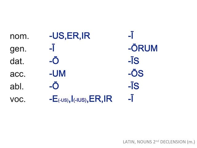 Two-termination adjectives, LATIN NOUNS 2nd DECLENSION m | LATIN, NOUNS 2nd DECLENSION (… | Flickr