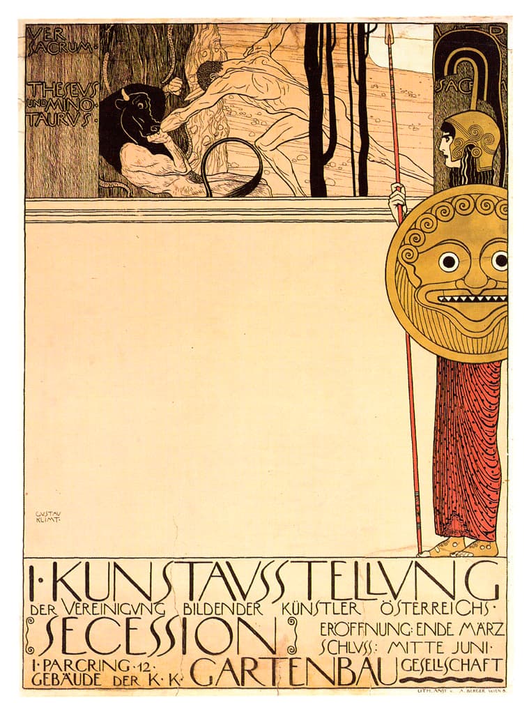 Historical Context and Motivations, Vienna Secession, First Exhibition, poster | Creator: Gustav… | Flickr