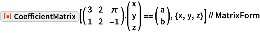 Writing Systems of Linear First-Order Differential Equations in Matrix Form, CoefficientMatrix | Wolfram Function Repository
