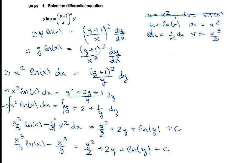 Solving separable differential equations, Diff EQ: Solving a differential equation - Mathematics Stack Exchange