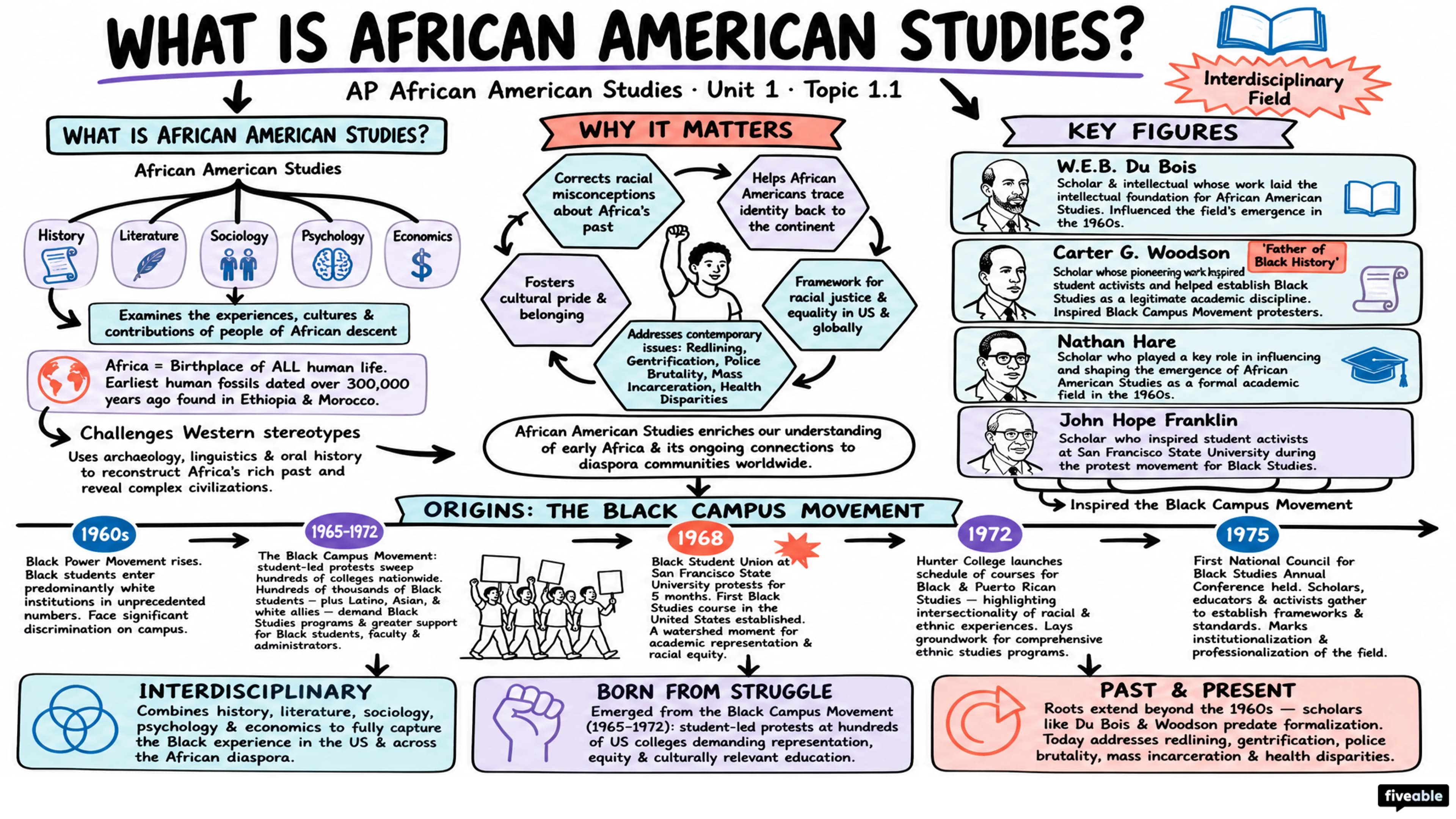 1.1 What Is African American Studies? - AP African American Studies - Unit 1 visual cheatsheet
