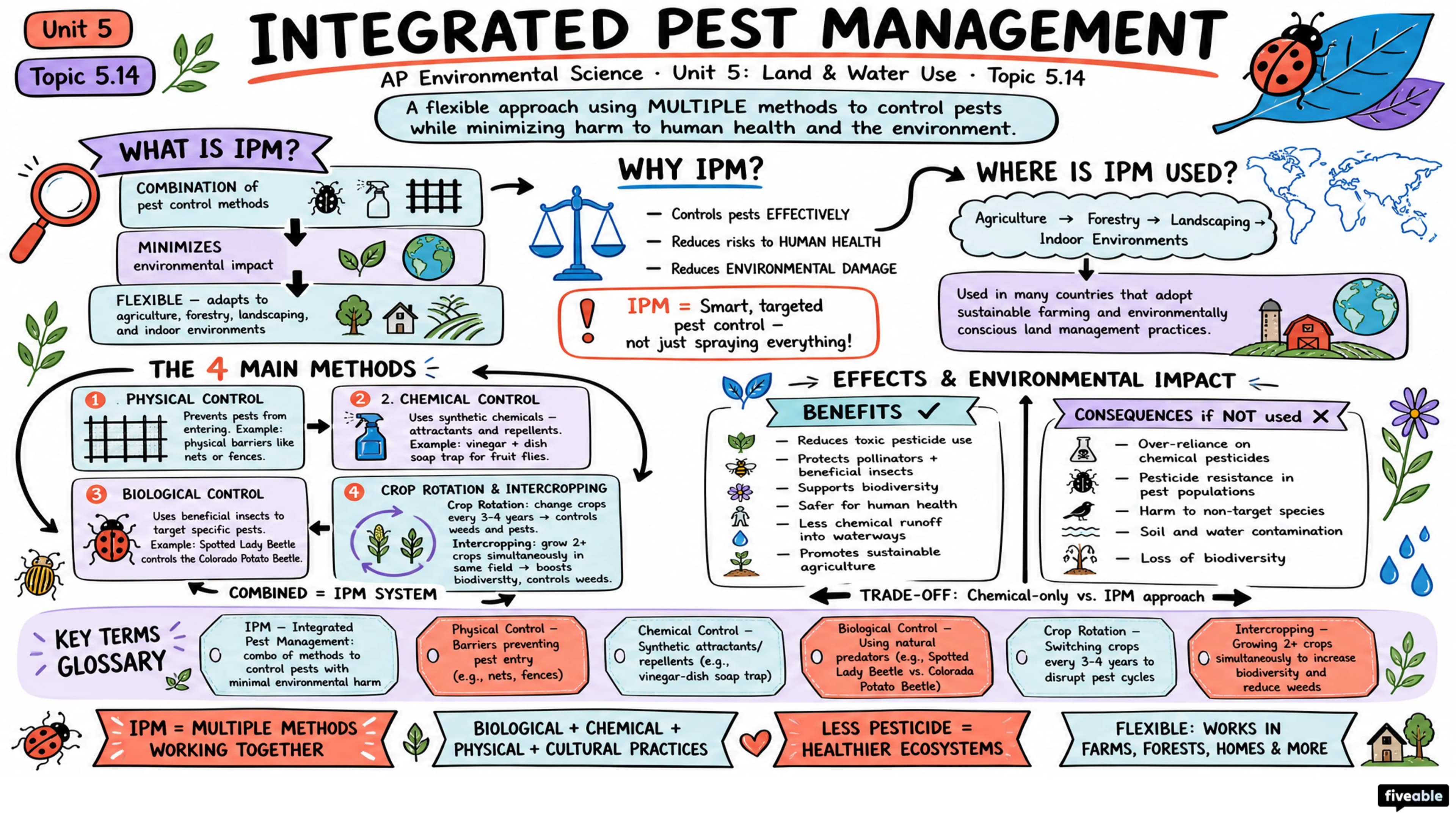 5.14 Integrated Pest Management - AP Environmental Science - Unit 5 visual cheatsheet