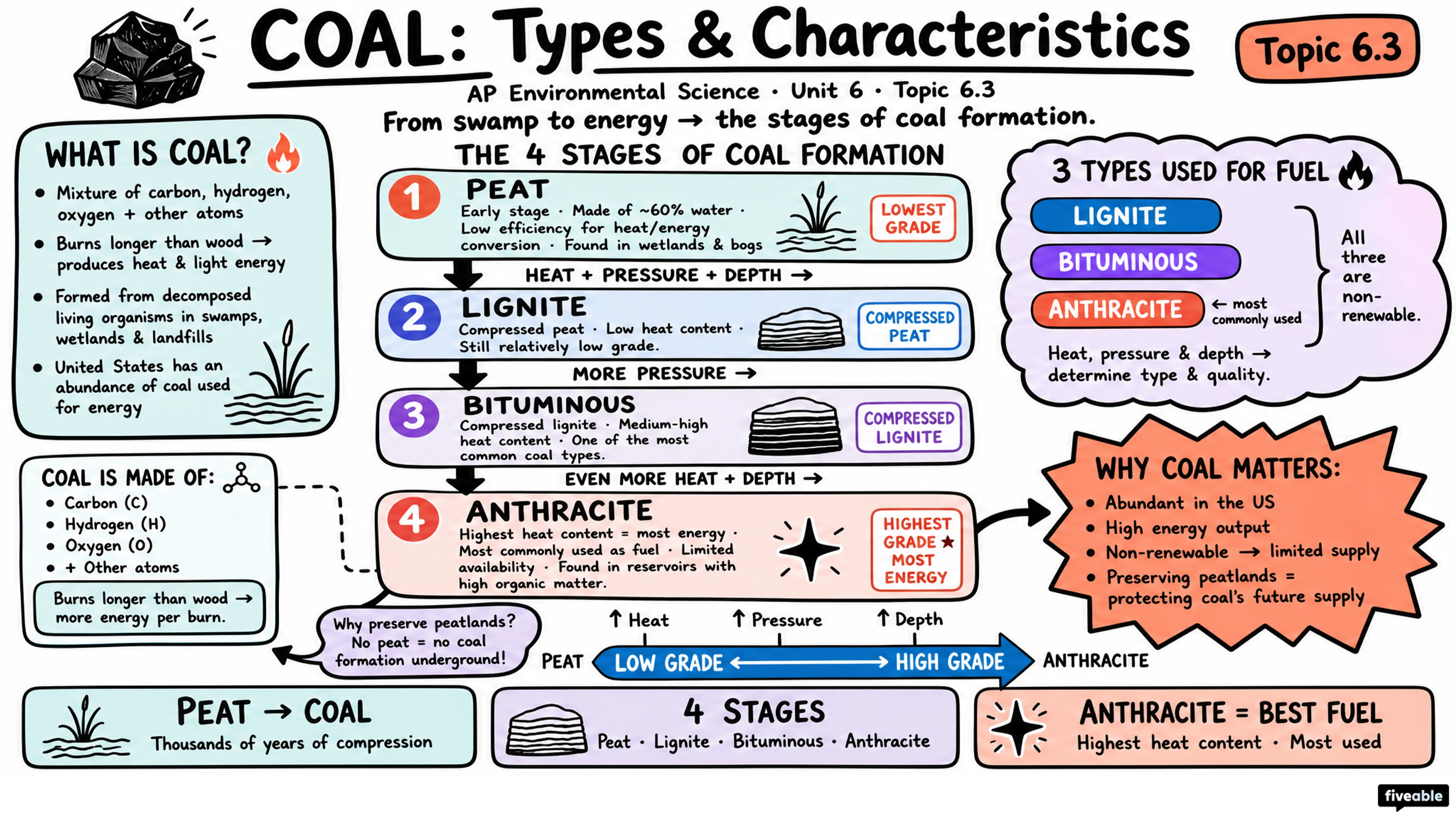 6.3 Fuel Types and Uses - AP Environmental Science - Unit 6 visual cheatsheet