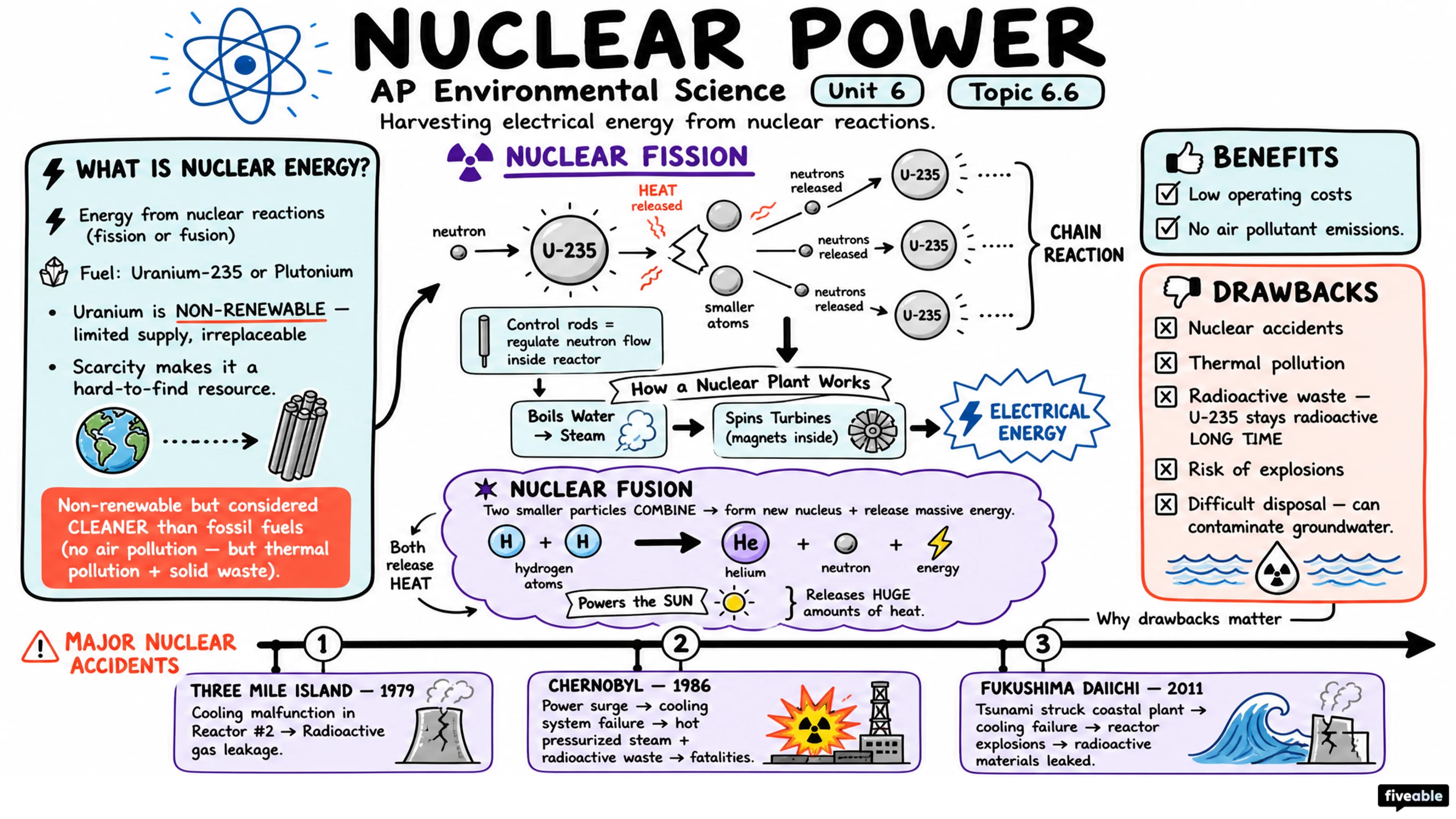 6.6 Nuclear Power - AP Environmental Science - Unit 6 visual cheatsheet