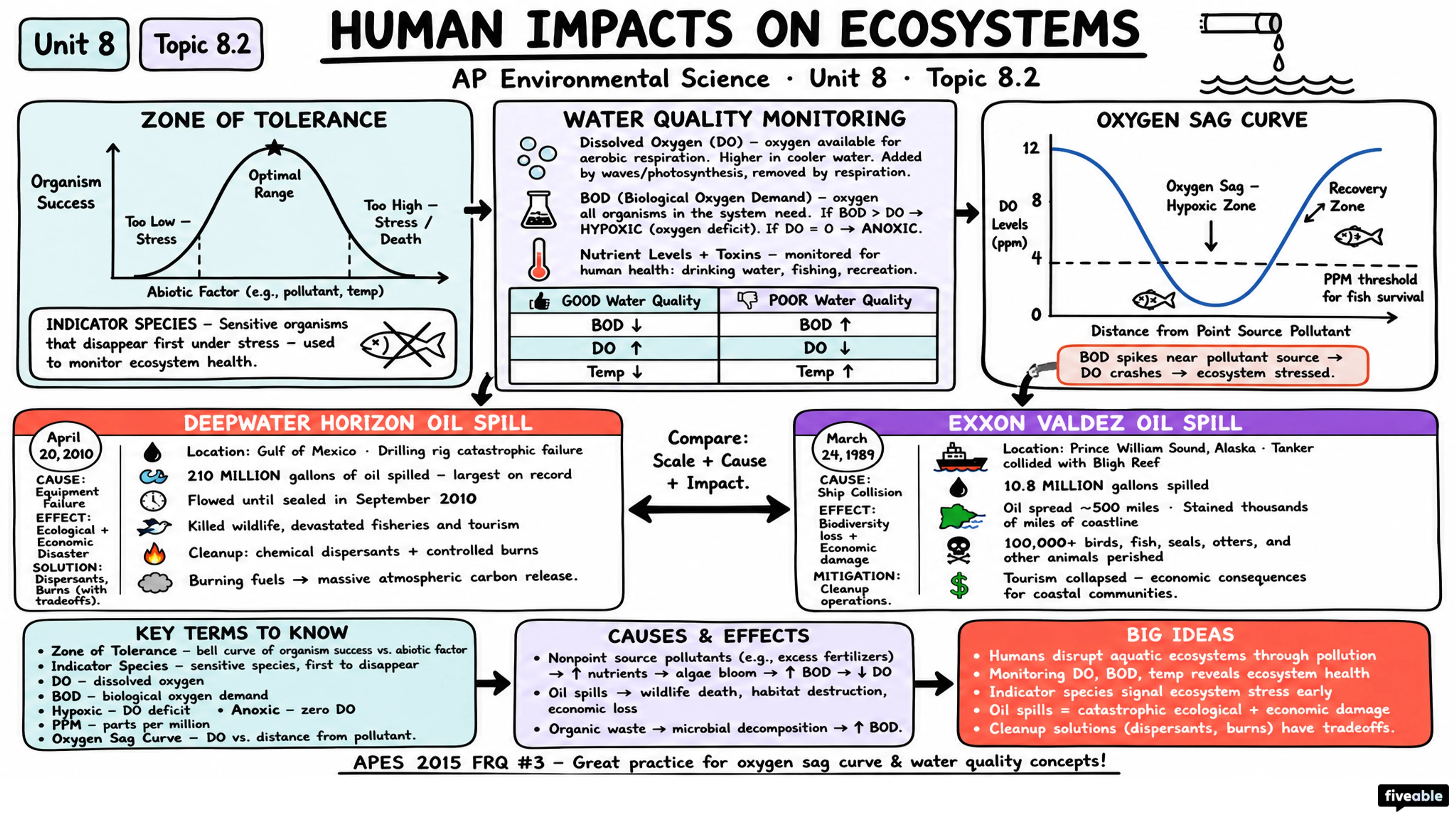 8.2 Human Impacts on Ecosystems - AP Environmental Science - Unit 8 visual cheatsheet
