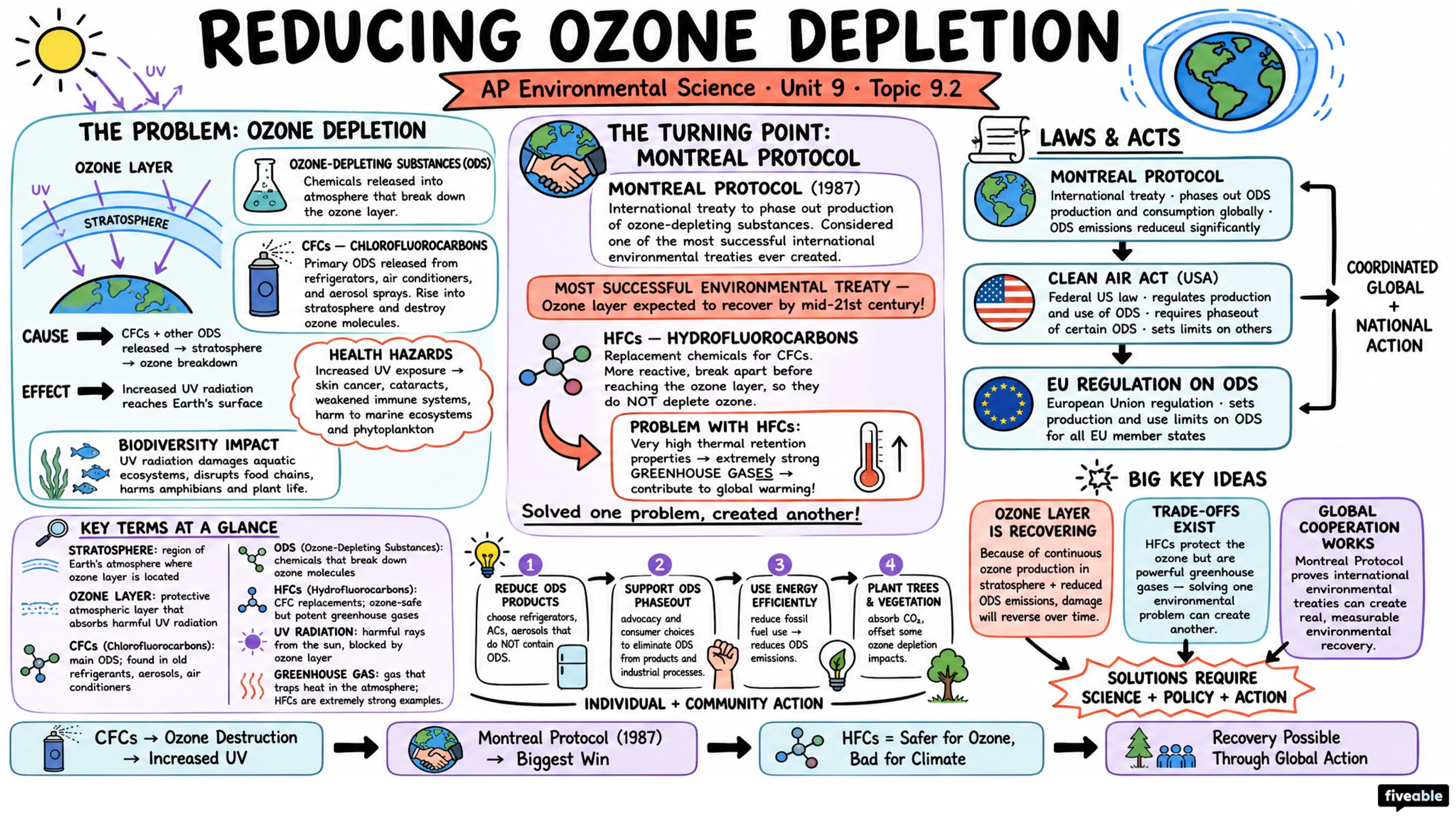 9.2 Reducing Ozone Depletion - AP Environmental Science - Unit 9 visual cheatsheet