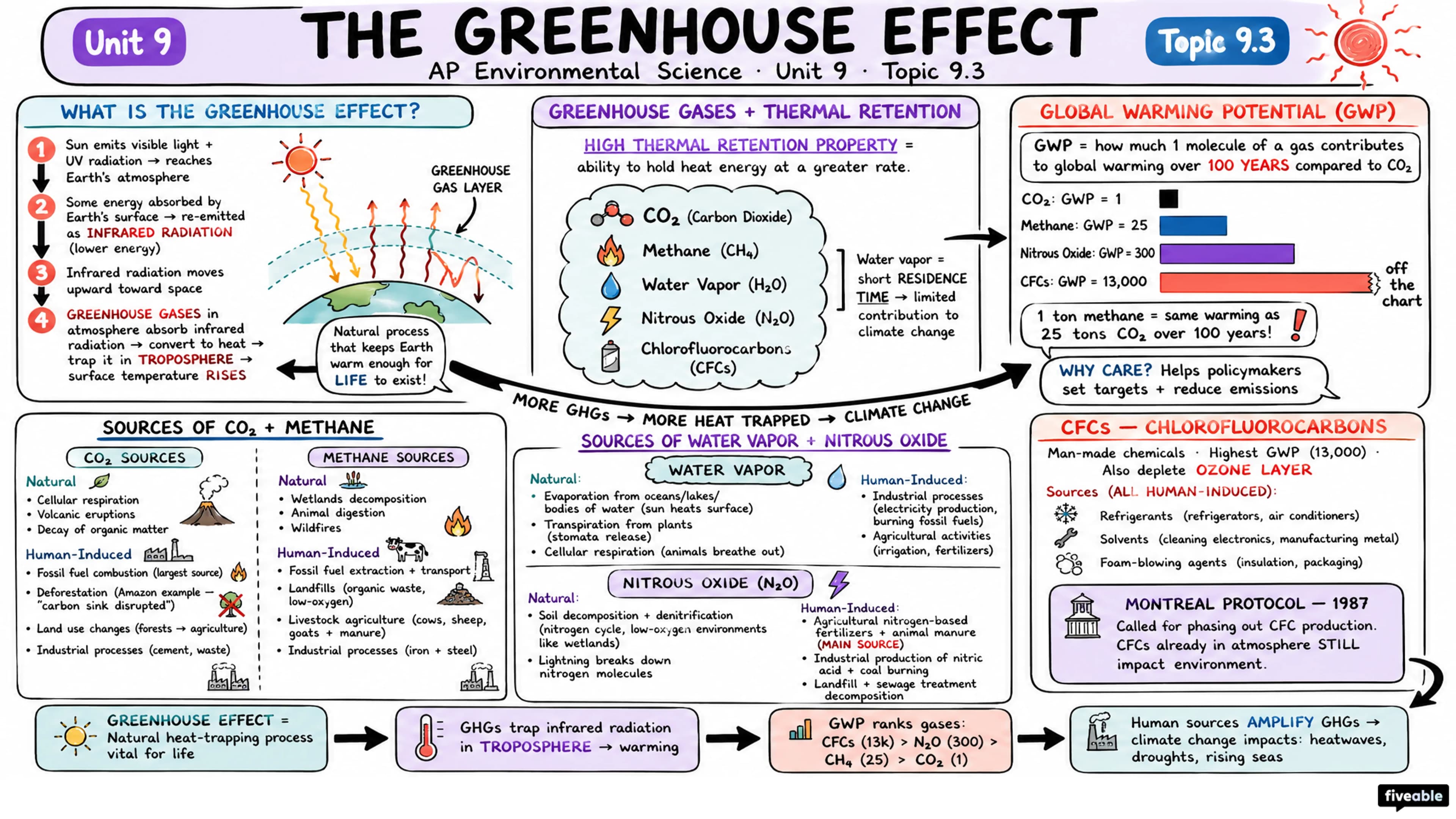9.3 The Greenhouse Effect - AP Environmental Science - Unit 9 visual cheatsheet