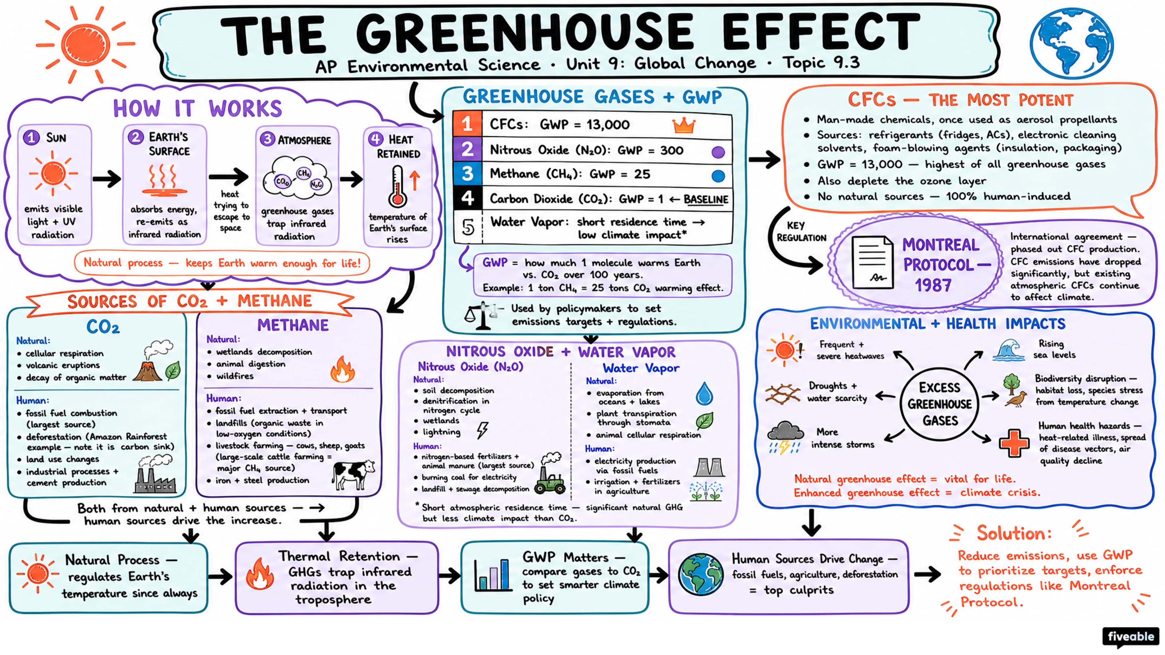 9.3 The Greenhouse Effect - AP Environmental Science - Unit 9 visual cheatsheet