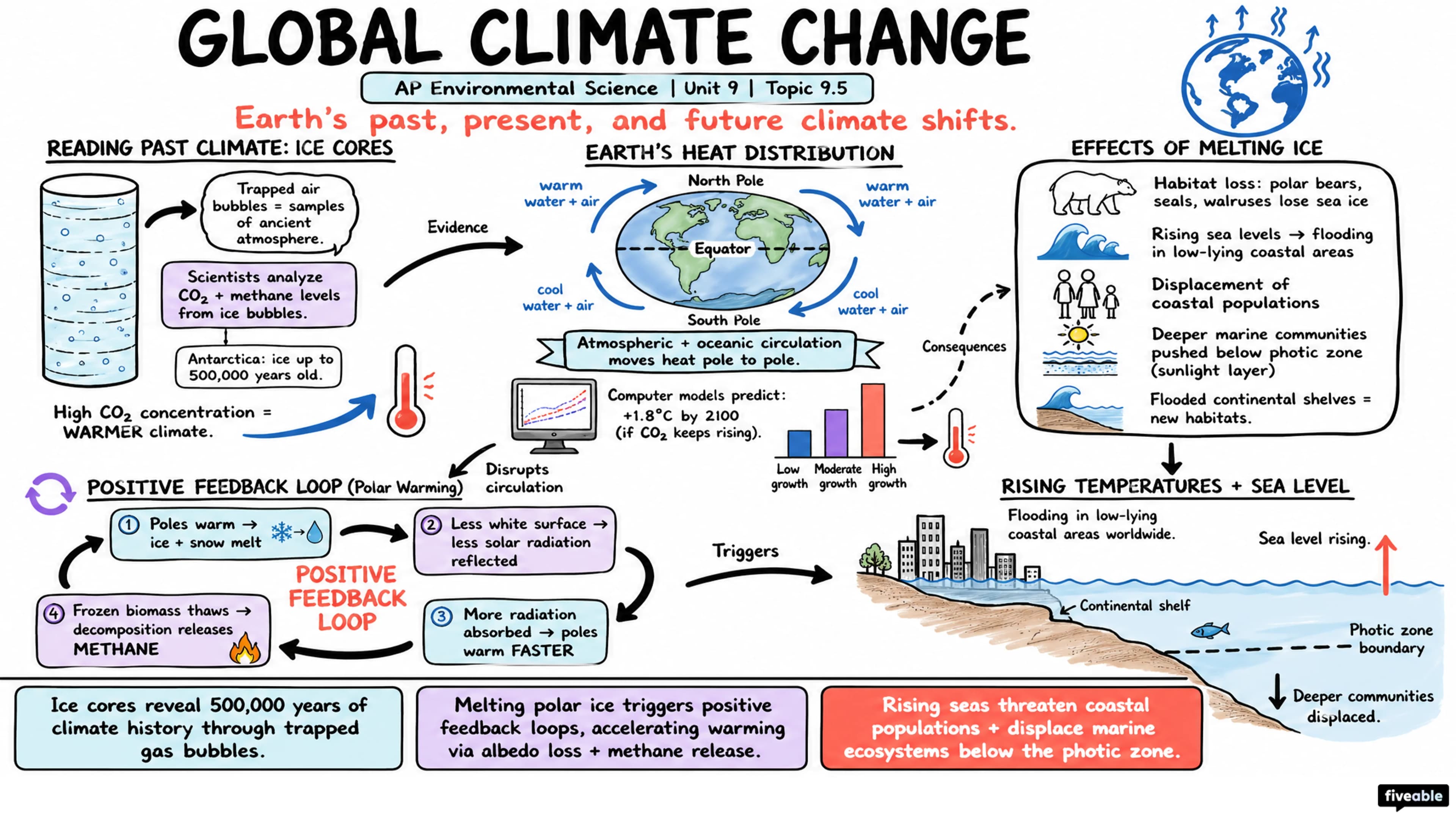 9.5 Global Climate Change - AP Environmental Science - Unit 9 visual cheatsheet
