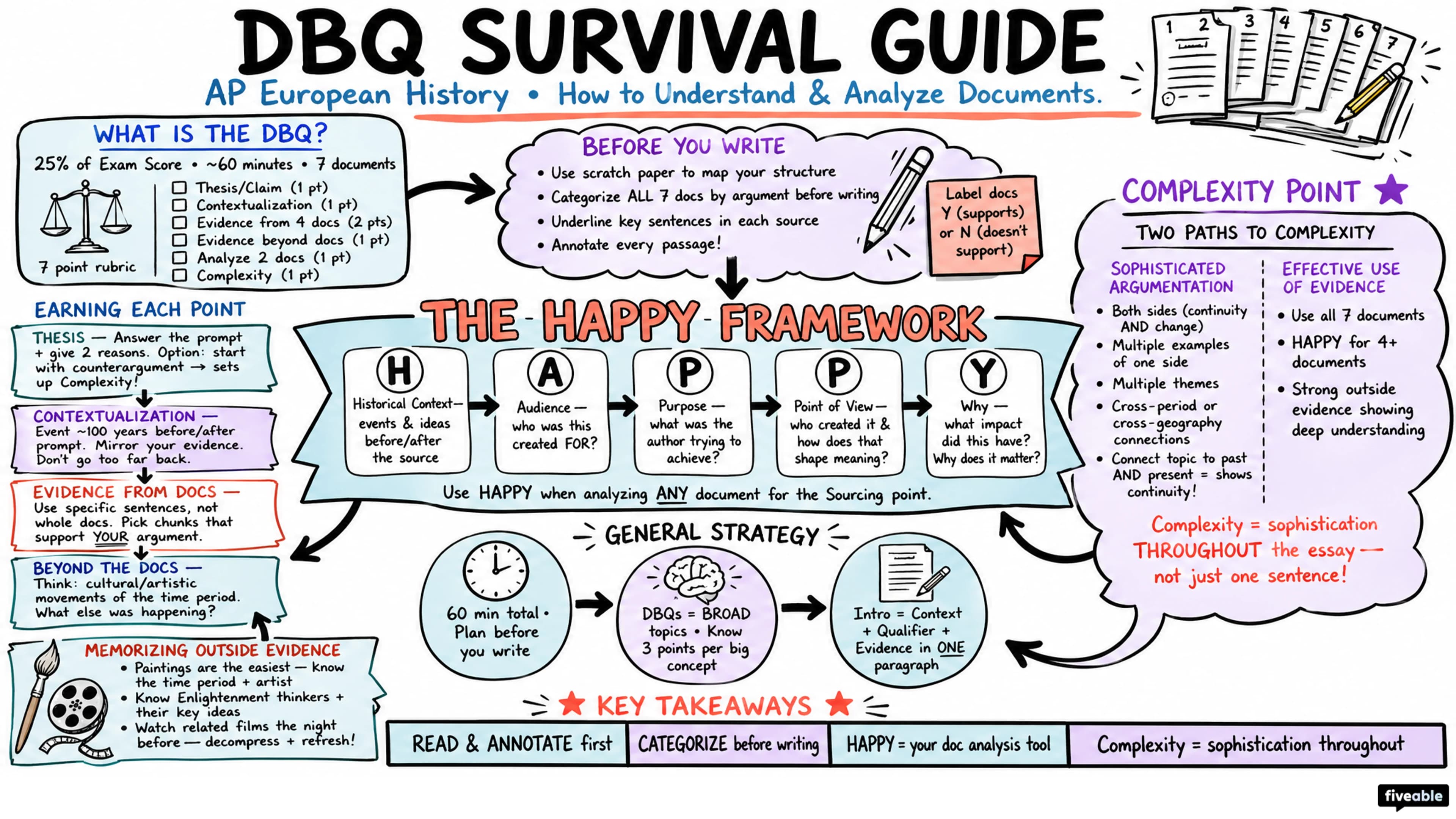 Score Higher on AP Euro: DBQ Tips from Students - AP European History - Exam Skills visual cheatsheet