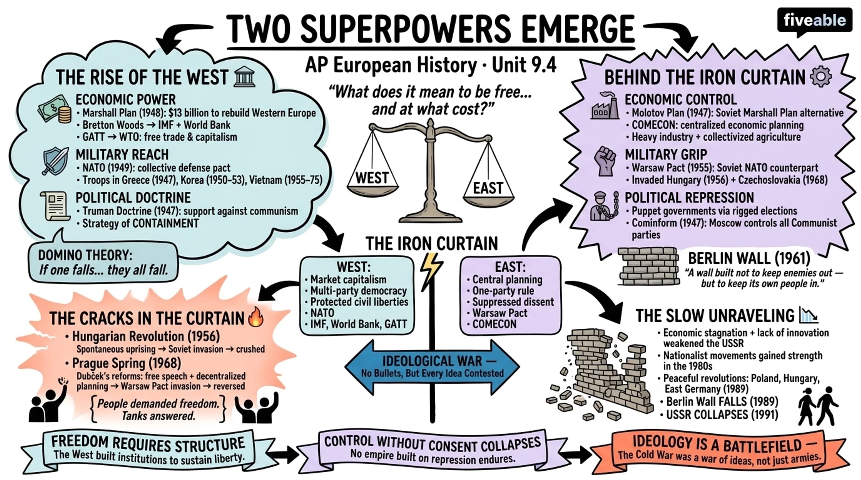 9.4 Two Super Powers Emerge - AP European History - Unit 9 visual cheatsheet