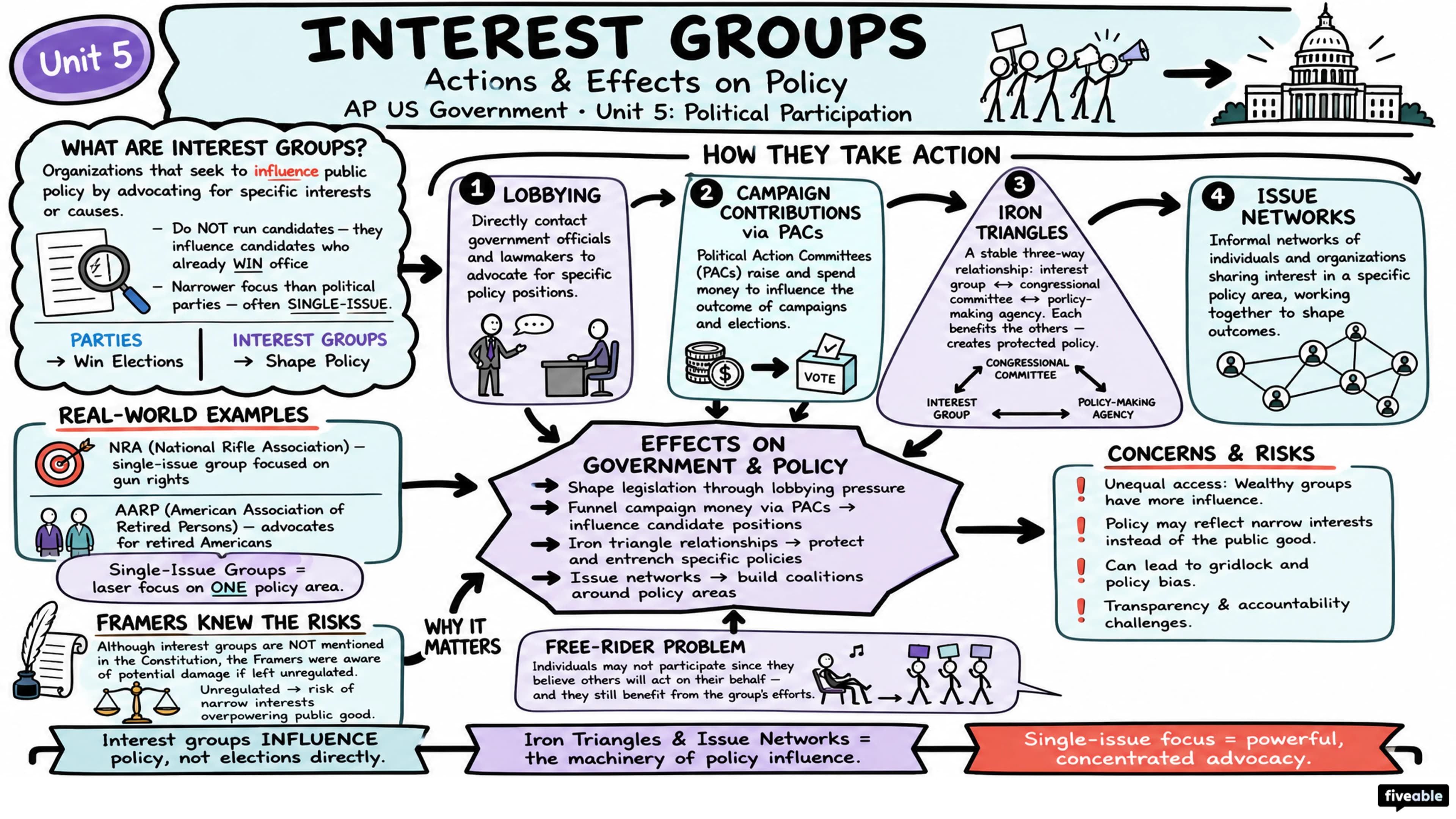 Unit 5 Overview: Political Participation - AP US Government - Unit 5 visual cheatsheet