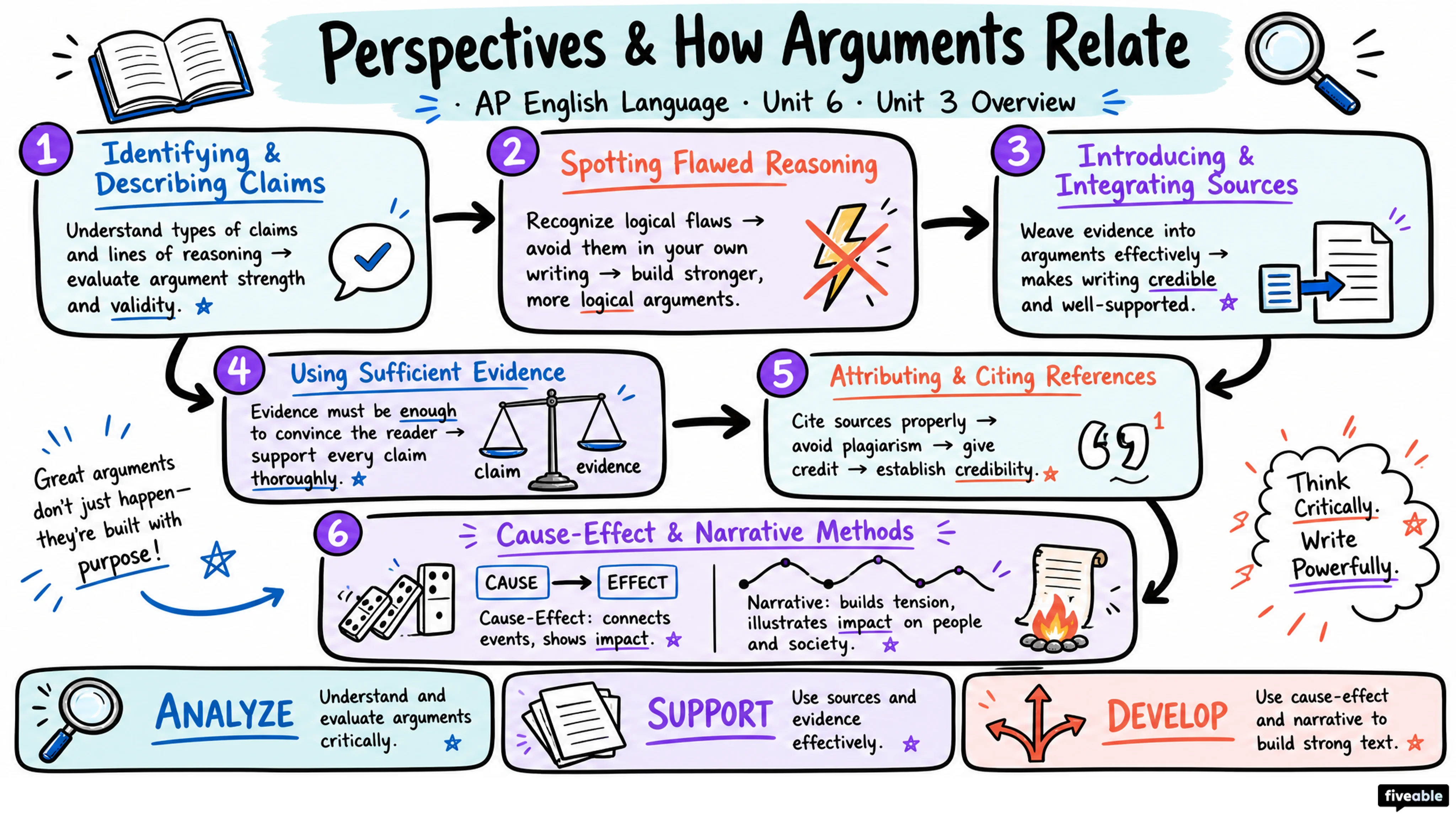 Unit 3 Overview: Perspectives and How Arguments Relate - AP English Language - Unit 3 visual cheatsheet