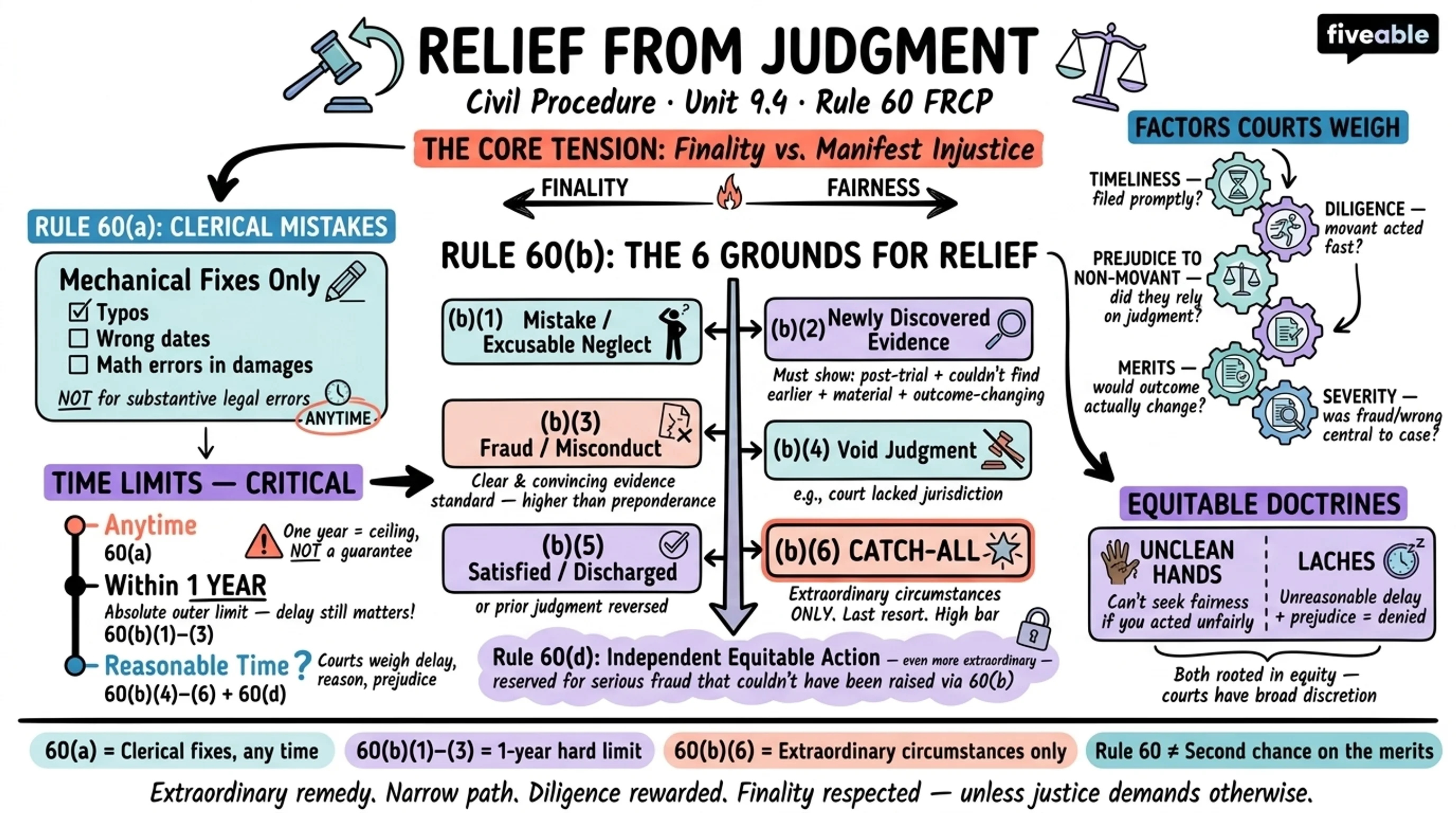 9.4 Relief from Judgment - Civil Procedure - Unit 9 visual cheatsheet