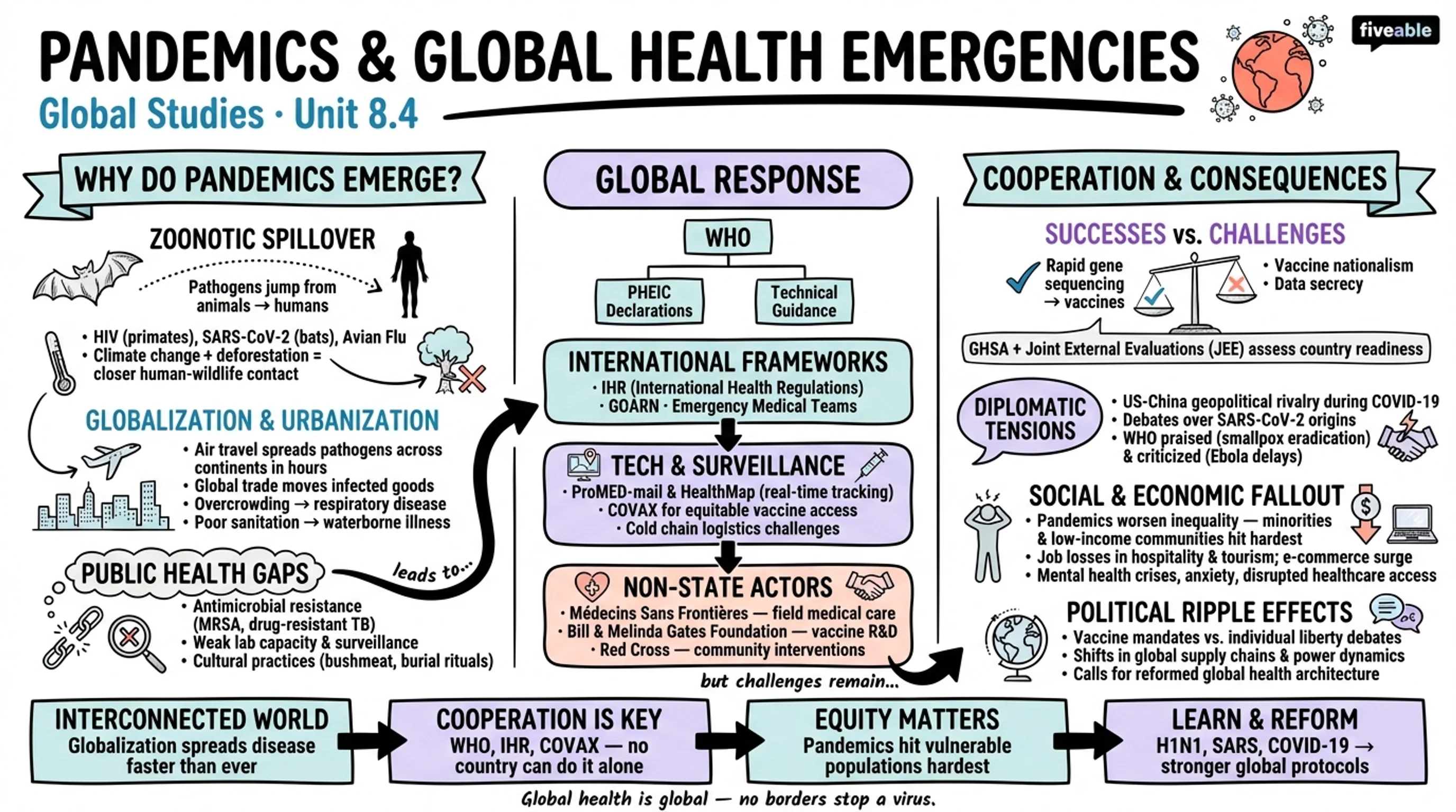8.4 Pandemics and global health emergencies - Global Studies - Unit 8 visual cheatsheet