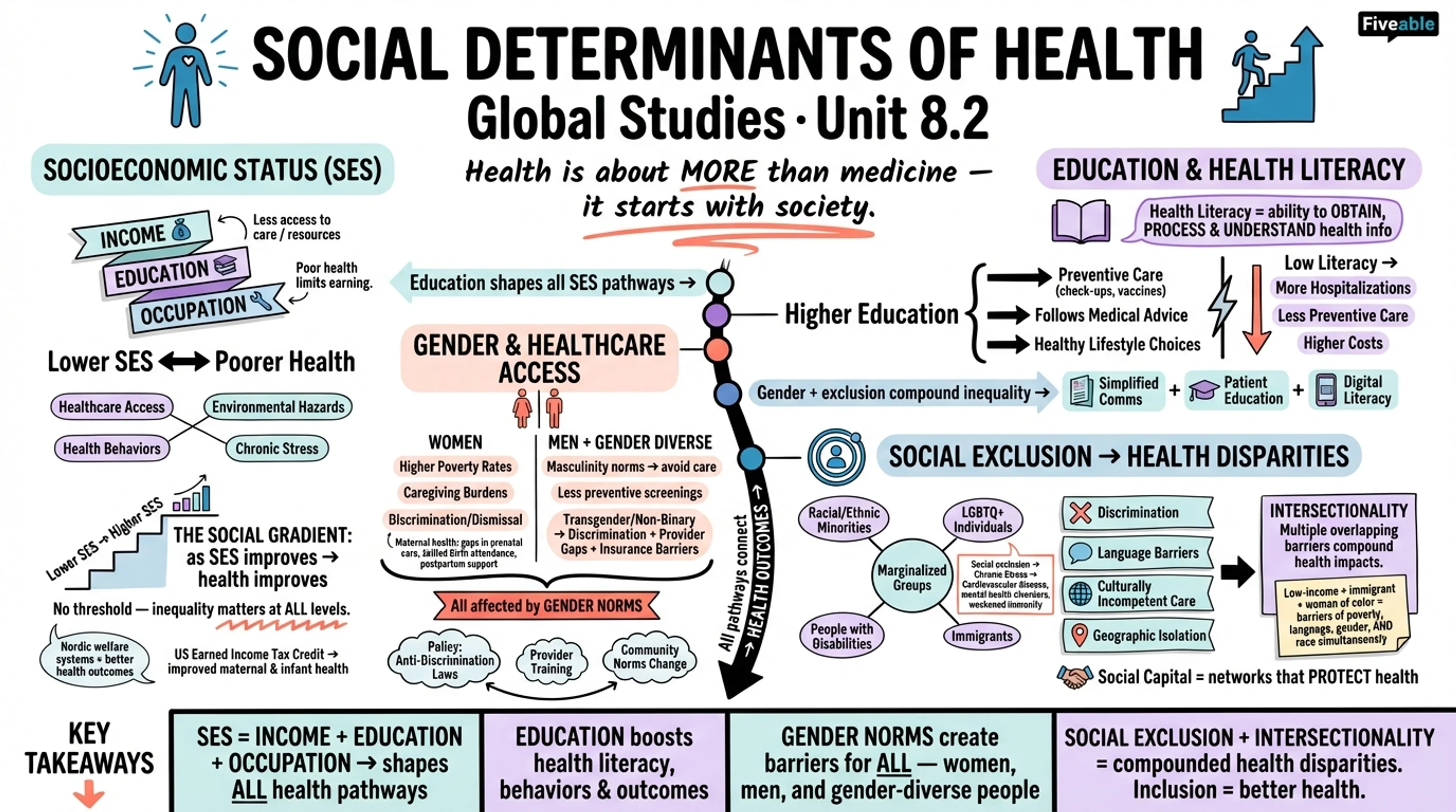 8.2 Social determinants of health - Global Studies - Unit 8 visual cheatsheet