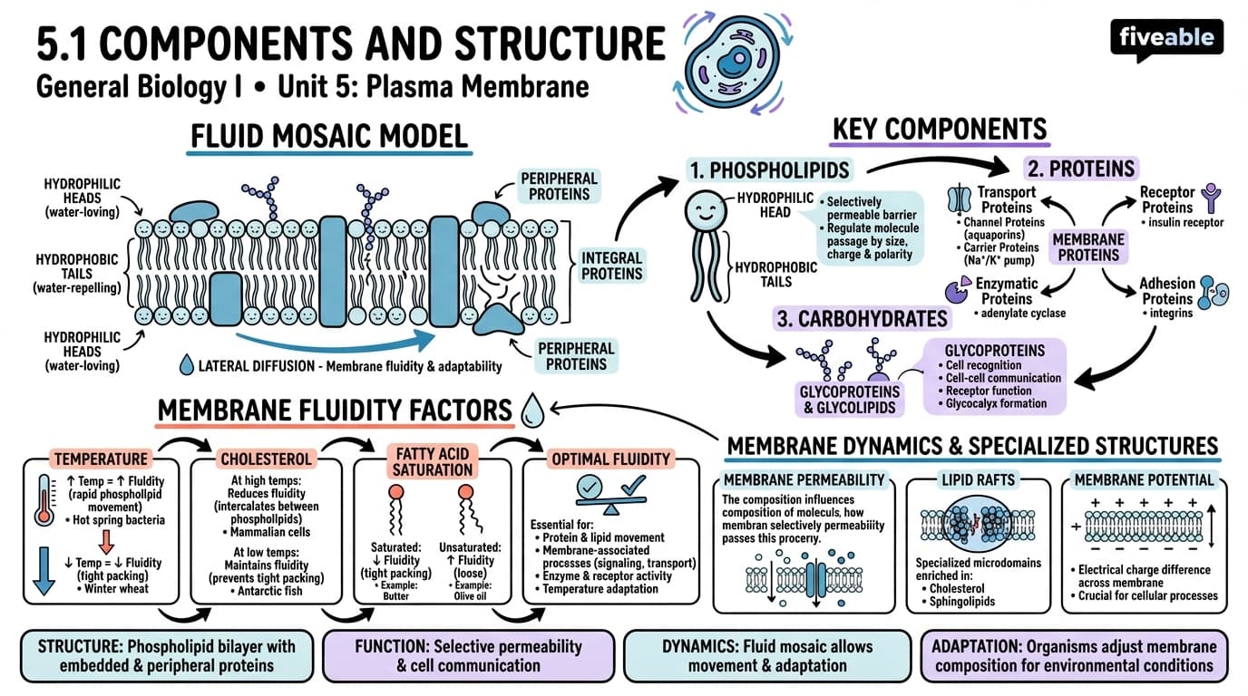 5.1 Components and Structure - General Biology I - Unit 5 visual cheatsheet