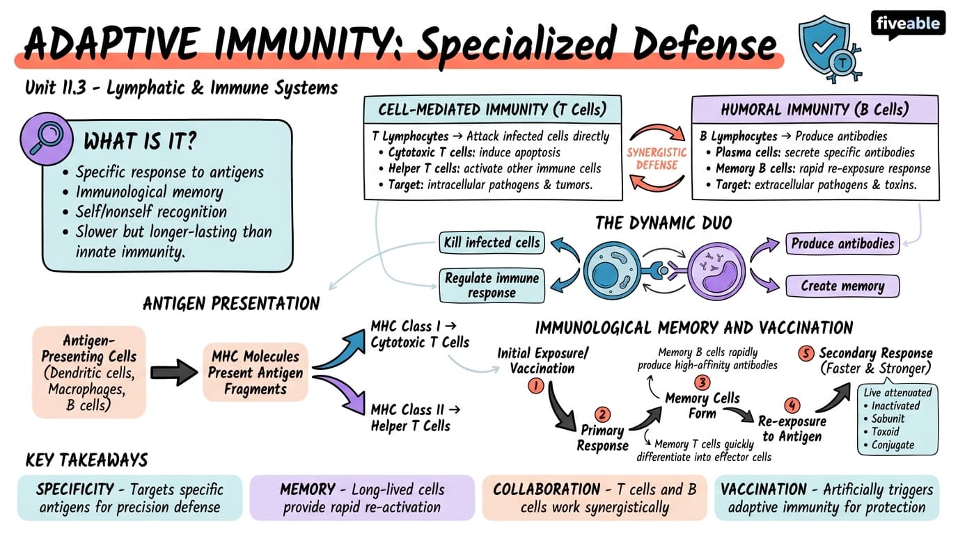 11.3 Adaptive Immunity - Honors Anatomy and Physiology - Unit 11 visual cheatsheet